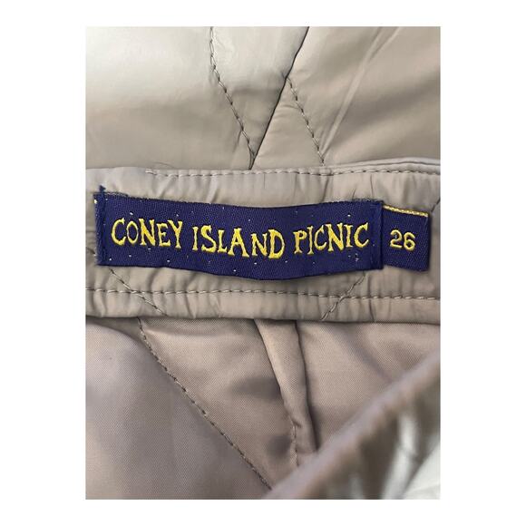 Coney Island skirt Quilted nylon miniskirt gray size 24 NEW - Picture 3 of 6